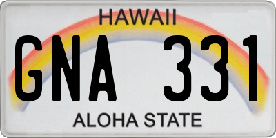 HI license plate GNA331