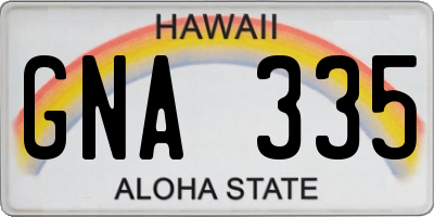 HI license plate GNA335
