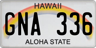 HI license plate GNA336