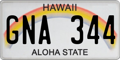 HI license plate GNA344
