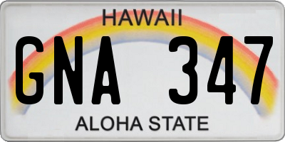 HI license plate GNA347