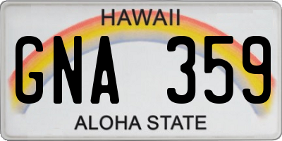HI license plate GNA359