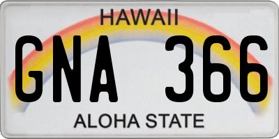 HI license plate GNA366