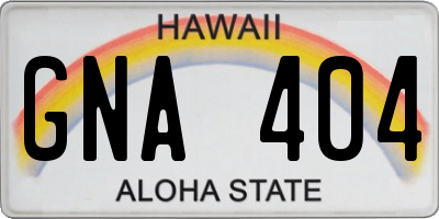 HI license plate GNA404