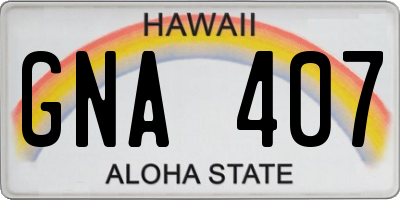 HI license plate GNA407