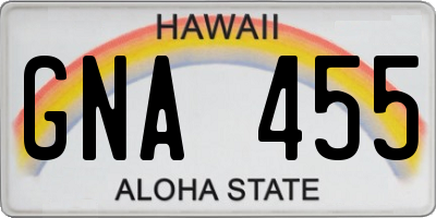 HI license plate GNA455