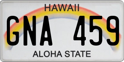 HI license plate GNA459