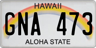 HI license plate GNA473
