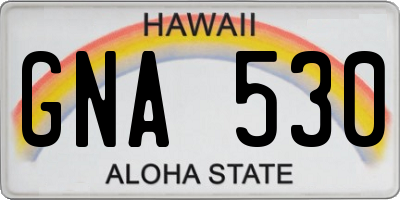 HI license plate GNA530