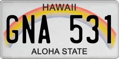 HI license plate GNA531