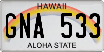 HI license plate GNA533