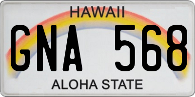 HI license plate GNA568