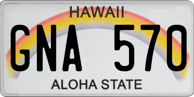 HI license plate GNA570