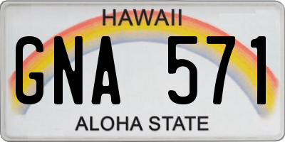 HI license plate GNA571