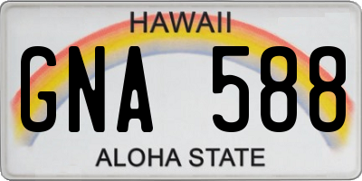 HI license plate GNA588