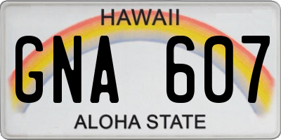 HI license plate GNA607