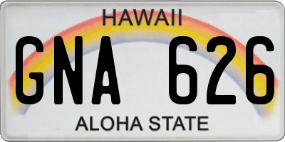 HI license plate GNA626