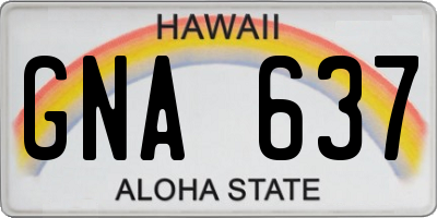 HI license plate GNA637