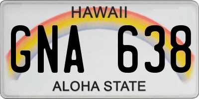 HI license plate GNA638