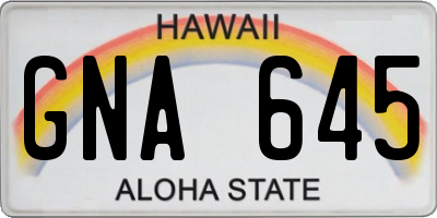 HI license plate GNA645