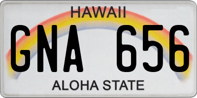 HI license plate GNA656