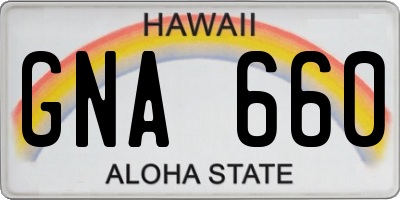 HI license plate GNA660