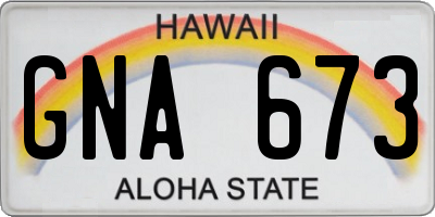 HI license plate GNA673