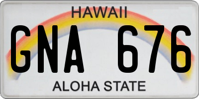 HI license plate GNA676