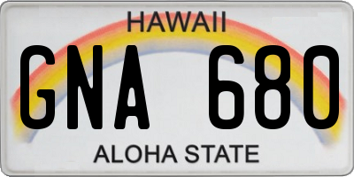 HI license plate GNA680