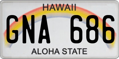 HI license plate GNA686