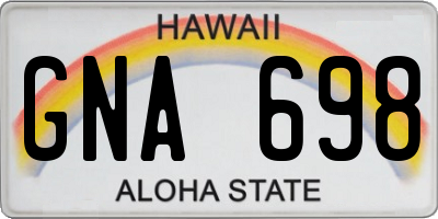 HI license plate GNA698
