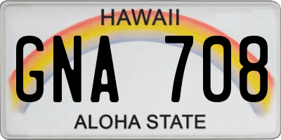 HI license plate GNA708