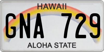 HI license plate GNA729