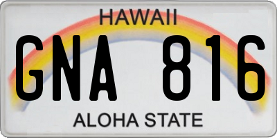 HI license plate GNA816