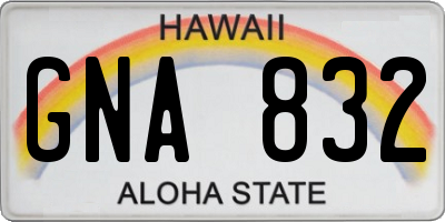 HI license plate GNA832
