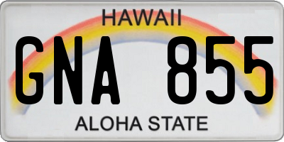 HI license plate GNA855
