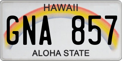 HI license plate GNA857