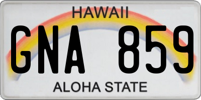 HI license plate GNA859