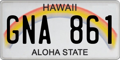 HI license plate GNA861