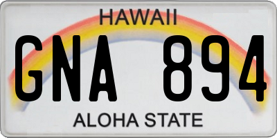 HI license plate GNA894