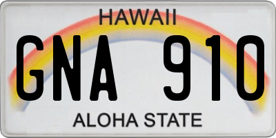 HI license plate GNA910