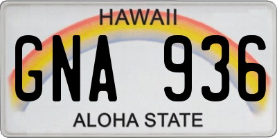 HI license plate GNA936
