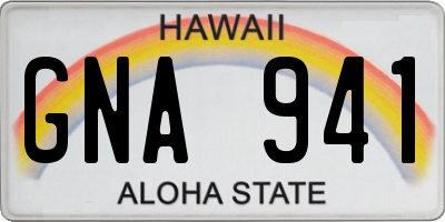 HI license plate GNA941
