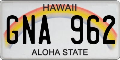 HI license plate GNA962