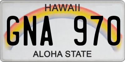 HI license plate GNA970