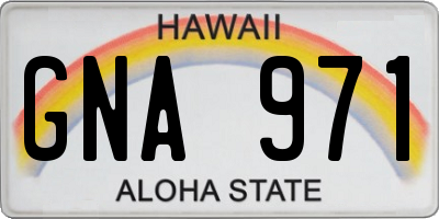 HI license plate GNA971