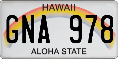 HI license plate GNA978