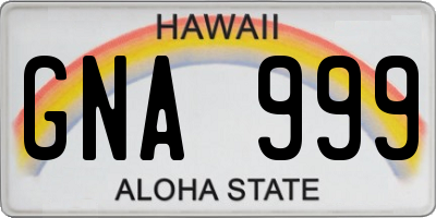 HI license plate GNA999