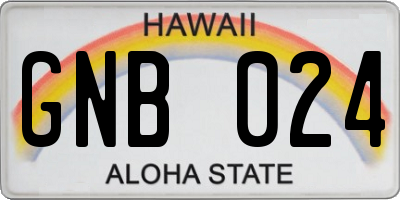 HI license plate GNB024