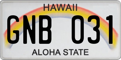 HI license plate GNB031